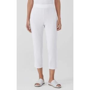 Eileen Fisher womens M High Waist Slim Crop Pants Viscose blend career office